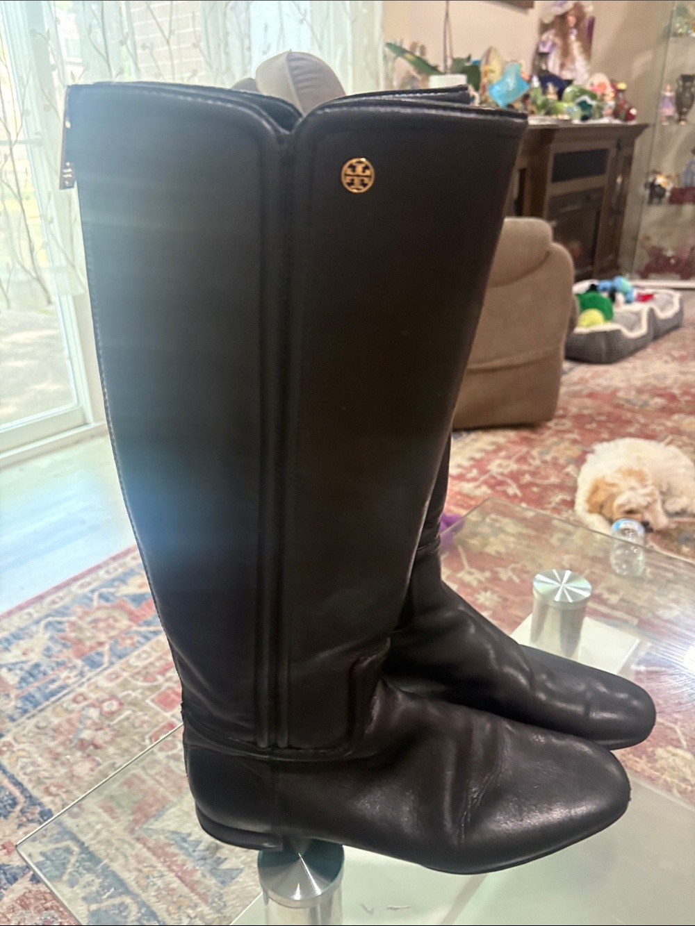 Tory Burch Womens Irene Black Riding Boots Shoes 9,5